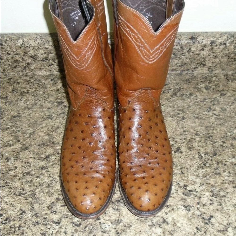 Justin Full quill ostrich boots size 12 D